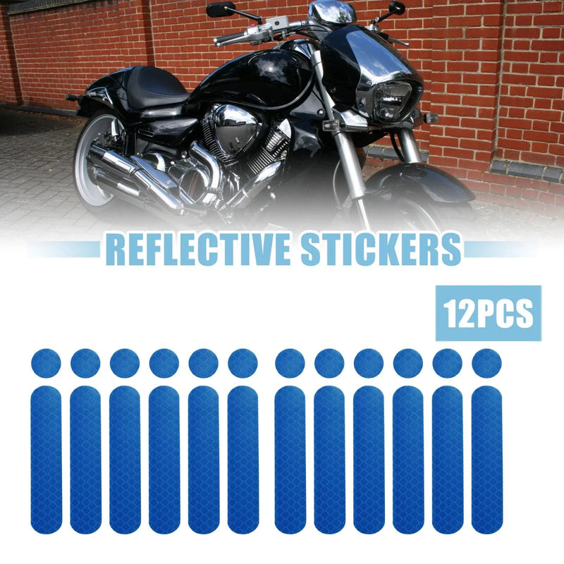 Helmet for Bicycle Motorcycle 12pcs / Reflective Safety Sticker PET Blue