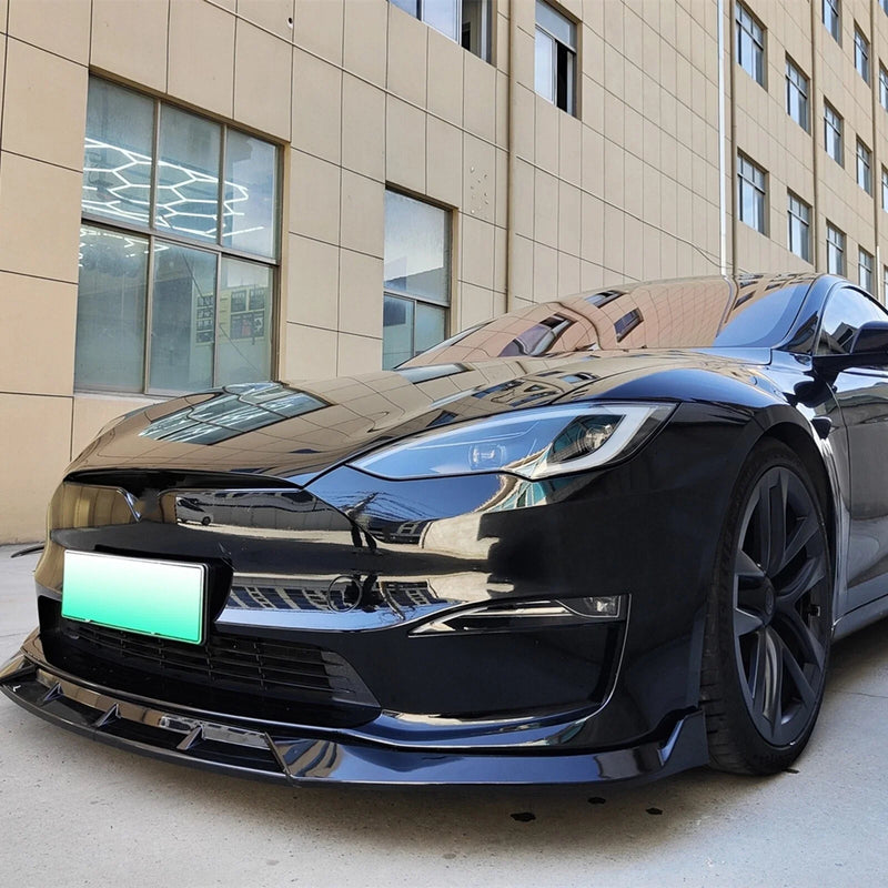 Tesla Model S (2021-2024) Black Bumper Splitter Lip
