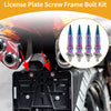 Universal Motorcycle License Plate Screws Covers 82mm 4 Pcs