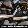 Harley Curved with Hole Silver Tone Set Exhaust Heat Pipe Shield