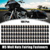 Motorcycle Well Nuts / 100pcs / Fairing Fasteners Windshield Screws Nuts