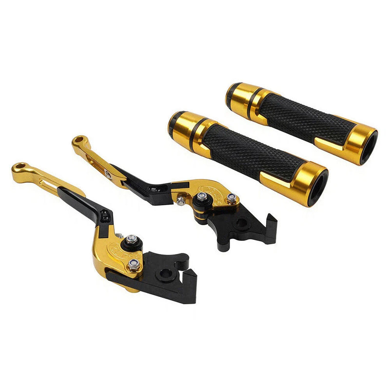 Suzuki DL1000 Gold Extendable Brake Clutch Levers & Handlebar Grips (2002-2023)