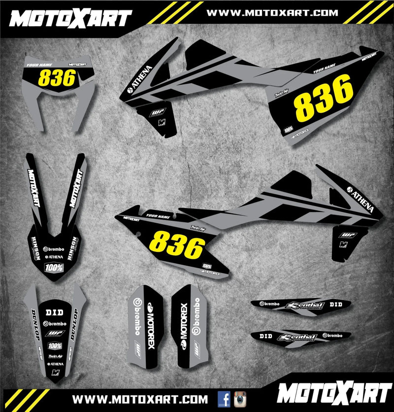 KTM EXC MONO Custom Graphics Kit Decals Stickers (2017-2019)