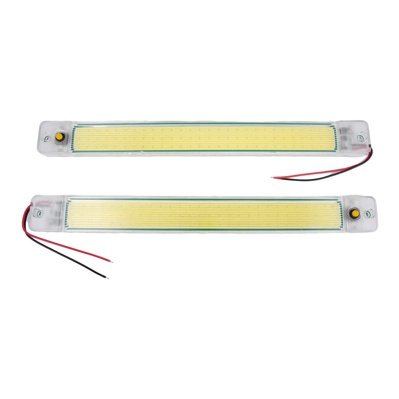 Car Van Caravan Boat 2 x LED Car Interior White Strip Lights Bar Lamp