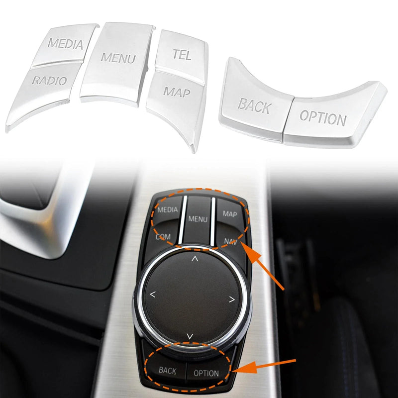 BMW 1 2 3 5 Series X1 X3 X5 5 Pcs Multi-media Button Covers (2004-2023)