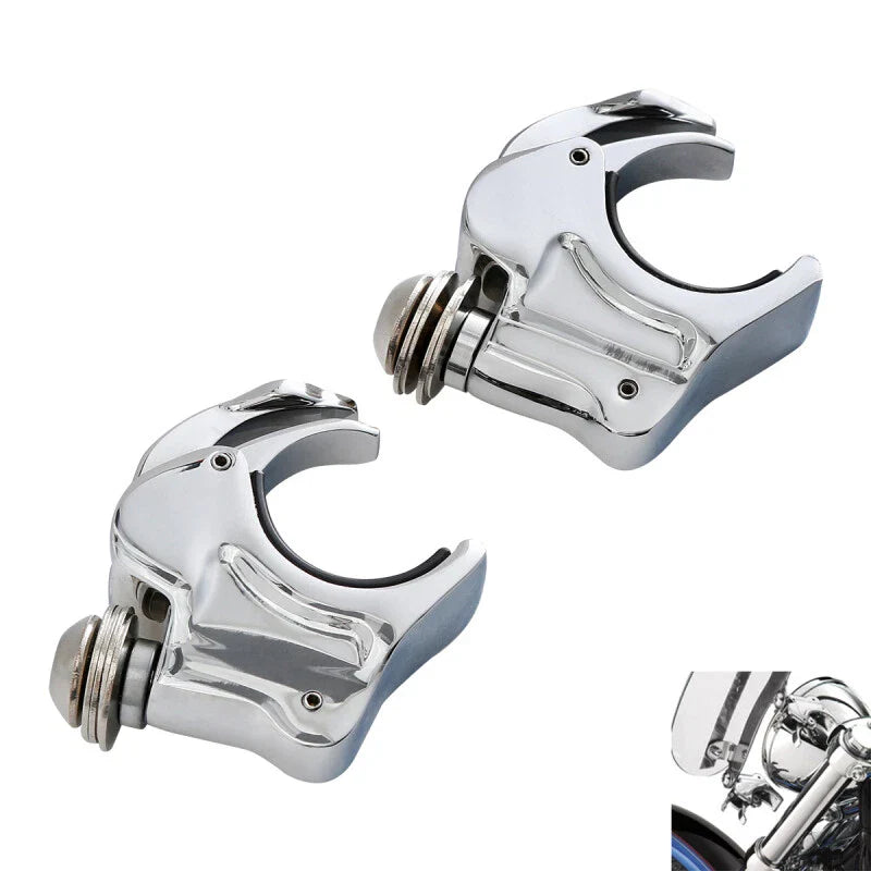 Harley Sportster Dyna Super Glide 4PCS 39mm Front Fork Windscreen Clamps