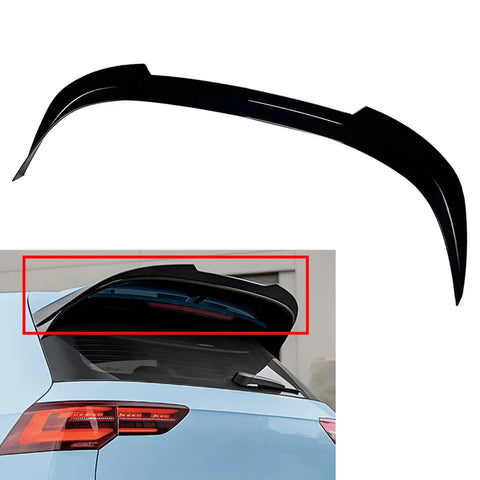 VW Golf 8 R CS Style Black Rear Window Roof Spoiler Wing Lip (2020-2024)