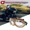 Make Model Motorcycle Riding Goggles Clear Lens Brown Frame PU Sponge