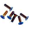 Boss Kit 6 x Flat Head Burnt Titanium Blue Steering Wheel Bolts