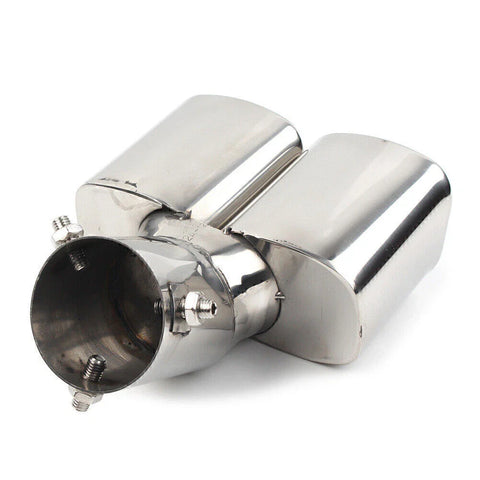 Car - Chrome Throat Tailpipe Dual Exhaust Pipe Tail Muffler Tip
