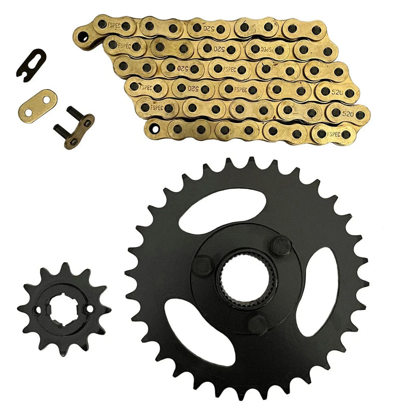 Polaris RZR 170 Gold 520x60 Drive Chain & 12/32 Sprockets (2009–2016)