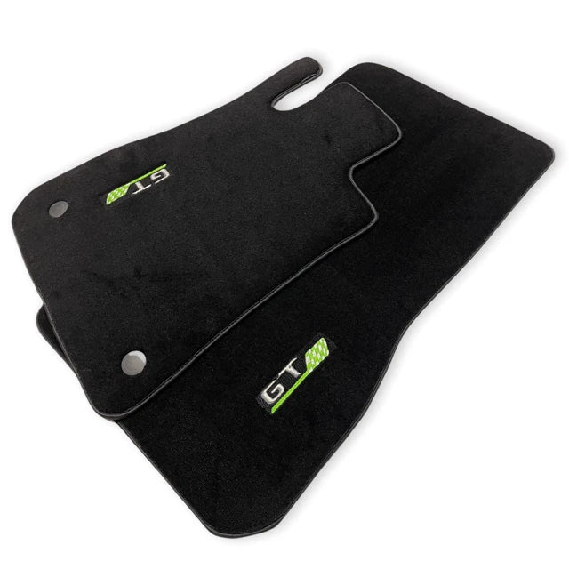 Mercedes Benz AMG GT 2015-2022 Black & Green Logo 2 x AutoWin Floor Mats