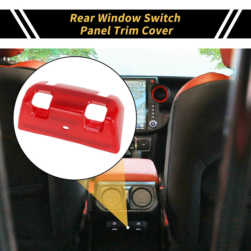 Jeep Wrangler JL JLU (2018-2024) Red Rear Window Switch Panel Trim Cover
