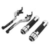 Kawasaki ZX14R Silver Extendable Brake Clutch Levers Grips Set (2006-2023)