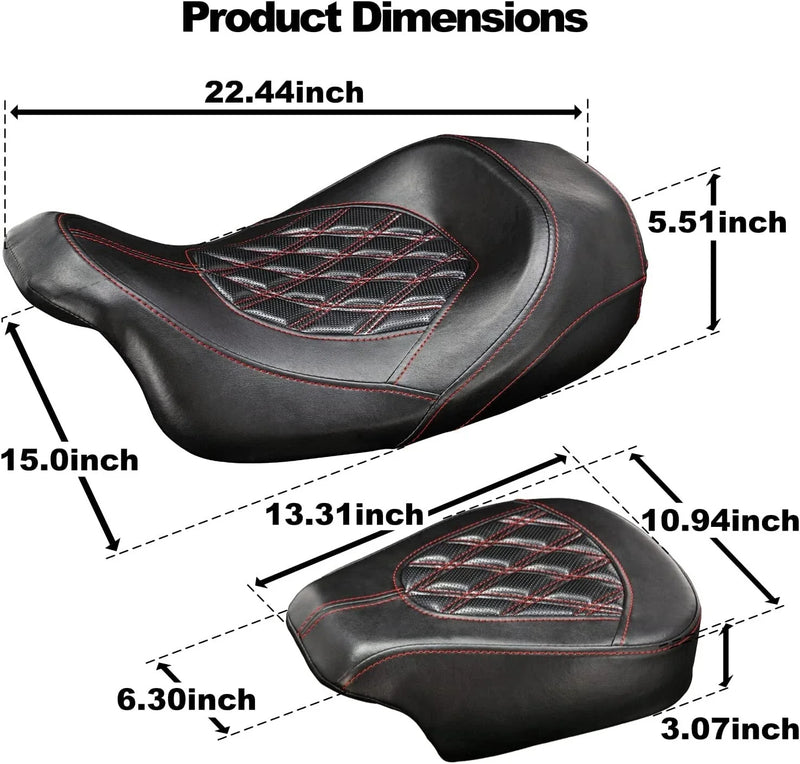 Harley Touring Electra Street Road Glide Driver/Passenger Seat (2009-2022)