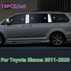 Toyota Sienna 10X Window Center Post Pillar Cover Trim (2011–2020)