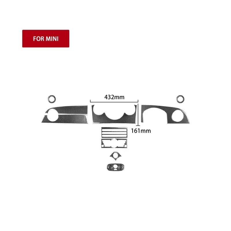 Mini Cooper S R53 2005-2006 Carbon Fiber Full Set Dashboard Panel Cover Trim