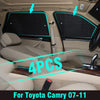 Toyota Camry 4 x Side Window Sunshade Black Silver Privacy (2007–2011)