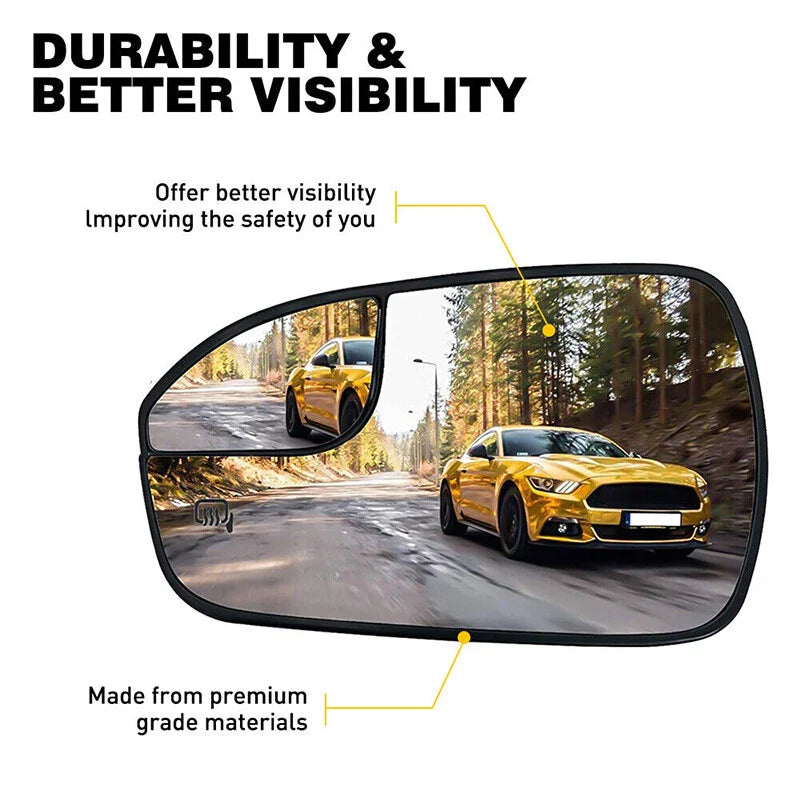 Ford Fusion Left Driver Side Mirror Glass Assembly (2013-2018)