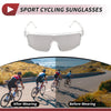Motorcycle Riding Goggles Silver Tone Lens Transparent Frame Cycling Sunglasses