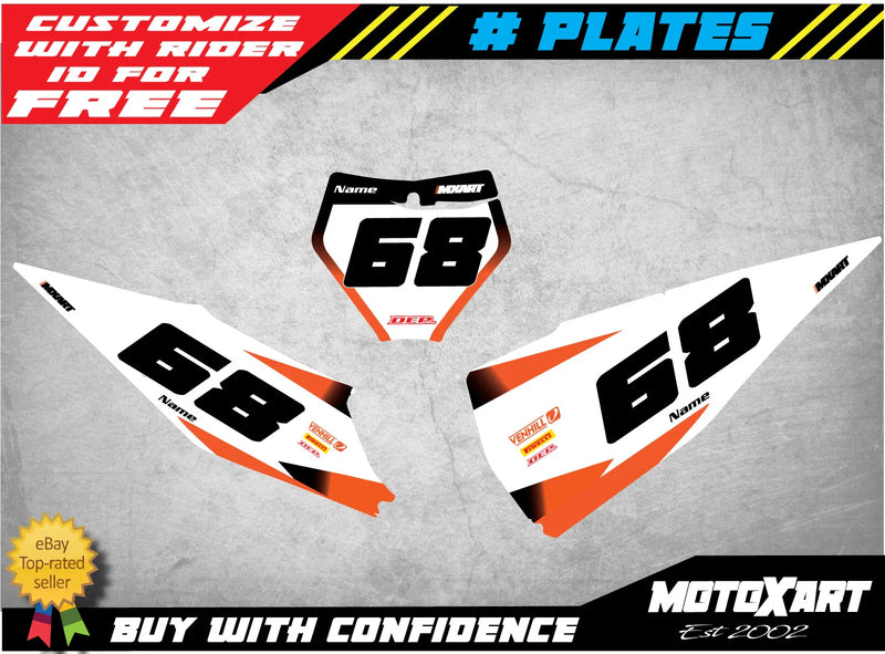 KTM SXF SX 125 250 450 STORM Style Number Plate Graphics (2019-2022)