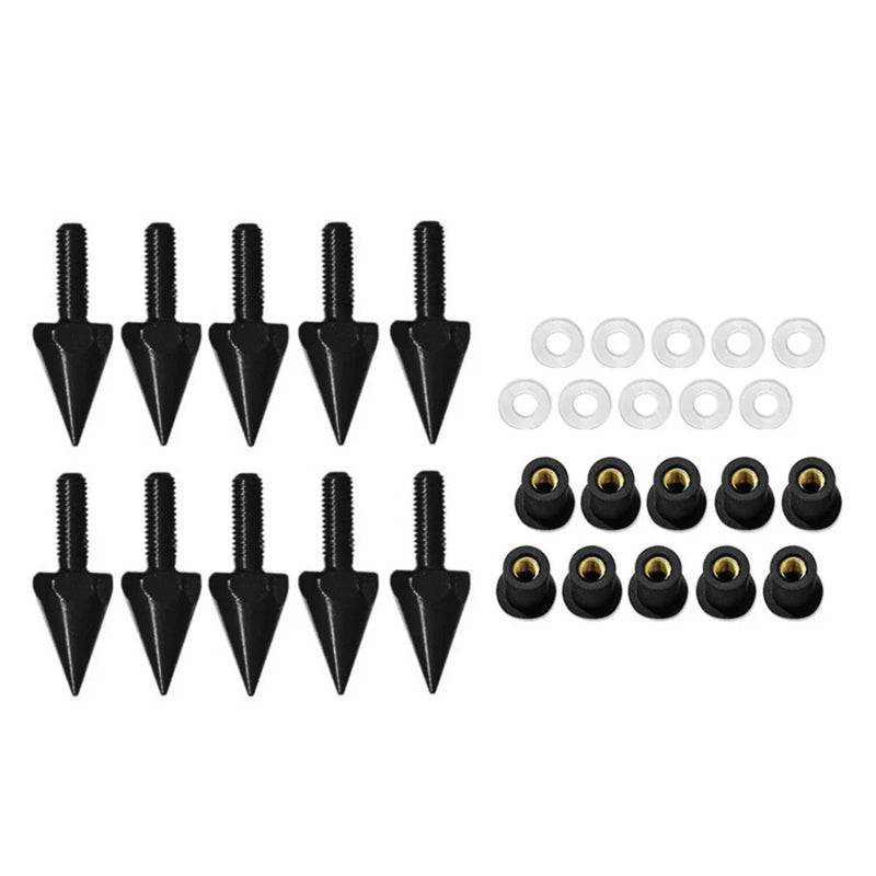 Motorcycle - 10 Pcs Black 5MM Windshield Screws