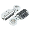 Harley Yamaha Chrome 1 1/4" Wing Footpeg Pegs Mount Clamps