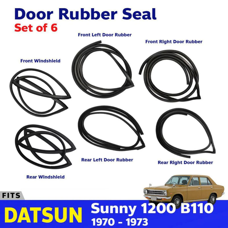 6x Weatherstrip Door Rubber Seal Windshield Fits Datsun Sunny 1200 B110 4D Sedan