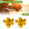 Motorcycle 2 x M8 Aluminum Clutch Brake Cable Adjuster Screw Gold Tone