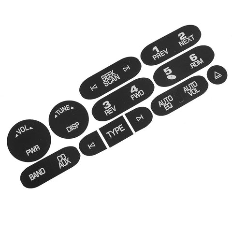 GMC Chevrolet Radio Control Button Repair Kit Sticker (2002-2006)