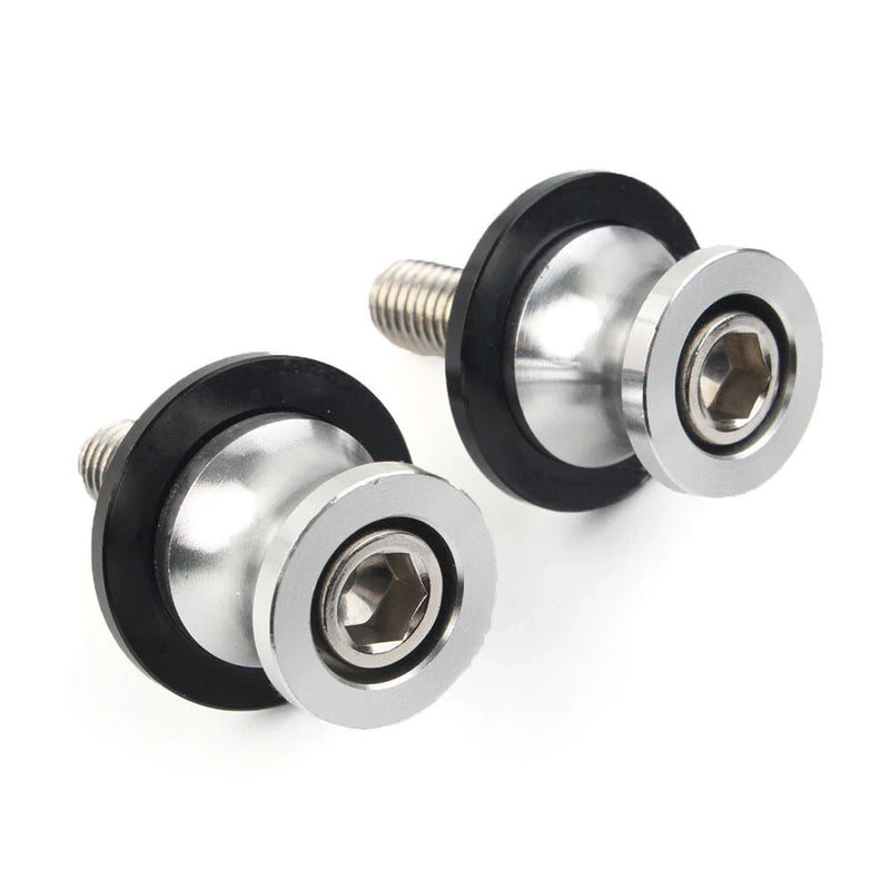 KAWASAKI ZX6R (1998-2011) - Silver Slider Set 10mm Swingarm Spools