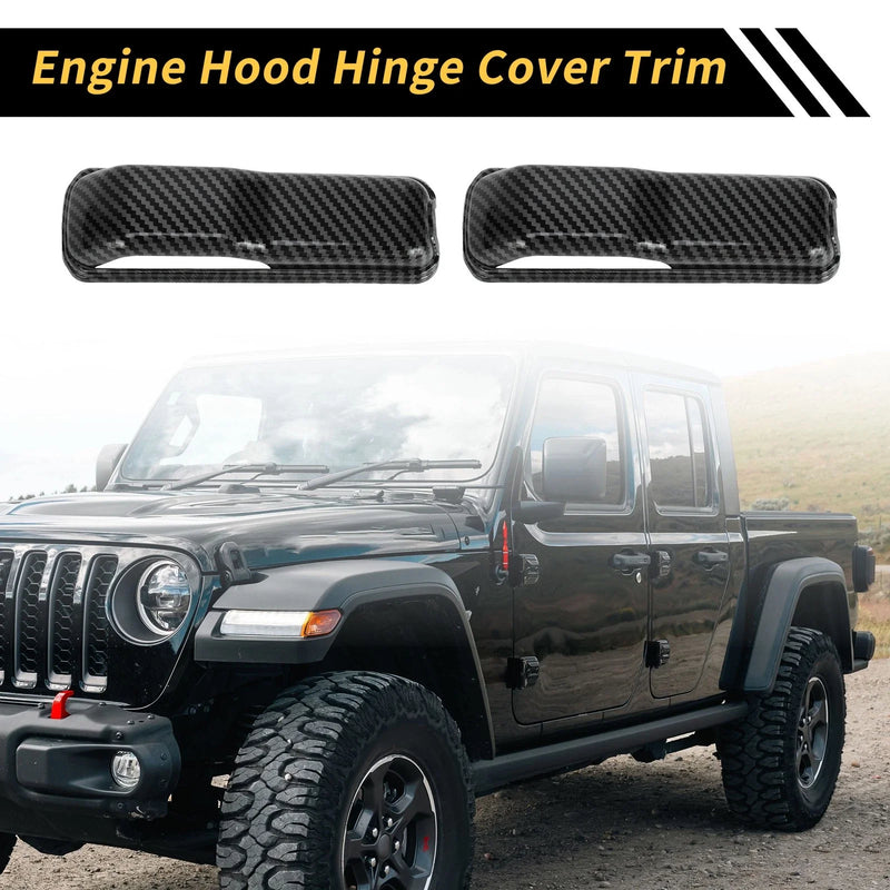 Jeep Wrangler JL JLU (2018-2022) Carbon Fiber 2 x Engine Hood Hinge Covers