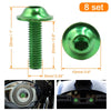 Motorcycle 20 x Green Aluminum Alloy Hexagonal Bolts 6mm Thread