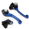 Kawasaki KX450F Blue Aluminum Pivot Dirt Clutch Brake Levers (2006-2012)