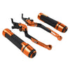 Suzuki DL1000 Orange Extendable Brake Clutch Levers Grips Set (2002-2023)