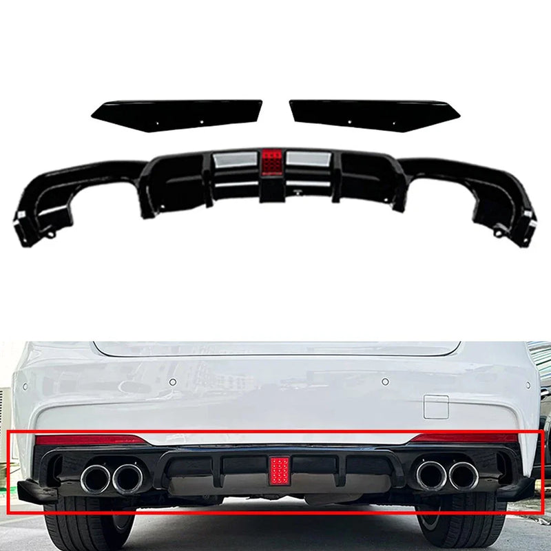 BMW 3-Series F30 F31 F35 M-Sport 3PCS Rear Bumper Splitter Spoiler Lip (12-19)