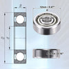 Car 8 Pcs 4x12x4mm Double Shield Deep Groove Ball Bearings