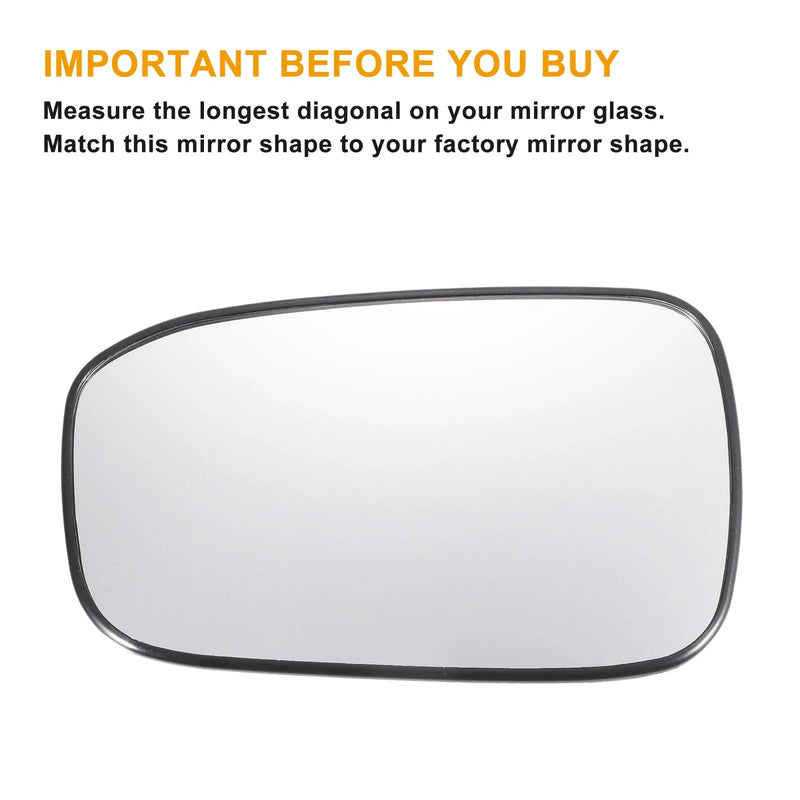 Honda Accord Left Side White Mirror Glass w/ Back Non-Heated (2003-2007)