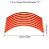 Motorcycle Car Bike 16pcs 12" Wheel Rim Sticker Reflective Strips Red