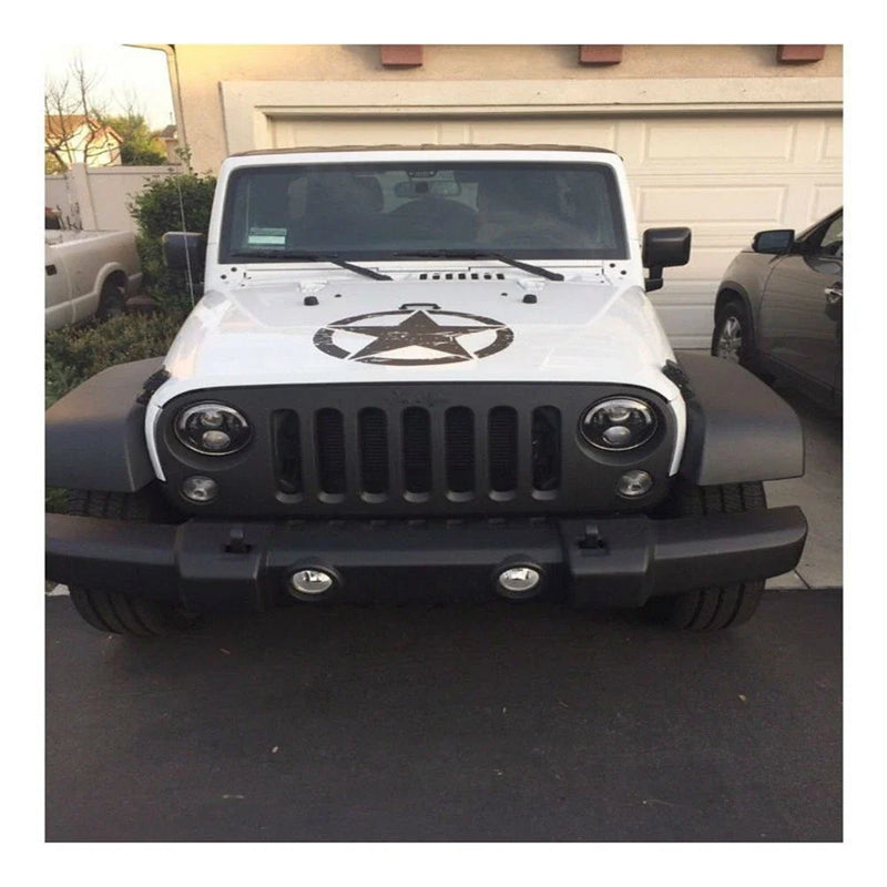 Jeep Wrangler Black Round Star Decal Sticker