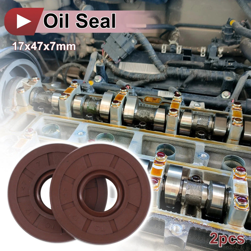 MakeModel Oil Seal 2 x 17x47x7mm Rotary Shaft Seal FKM Brown