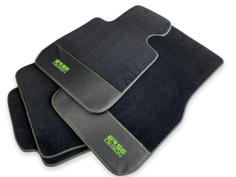 BMW M2 Series F87 Carbon Fiber Leather Floor Mats (2016-2021)