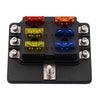 Car Marine Universal 6-Way Blade Fuse Box Holder with LED Indicator