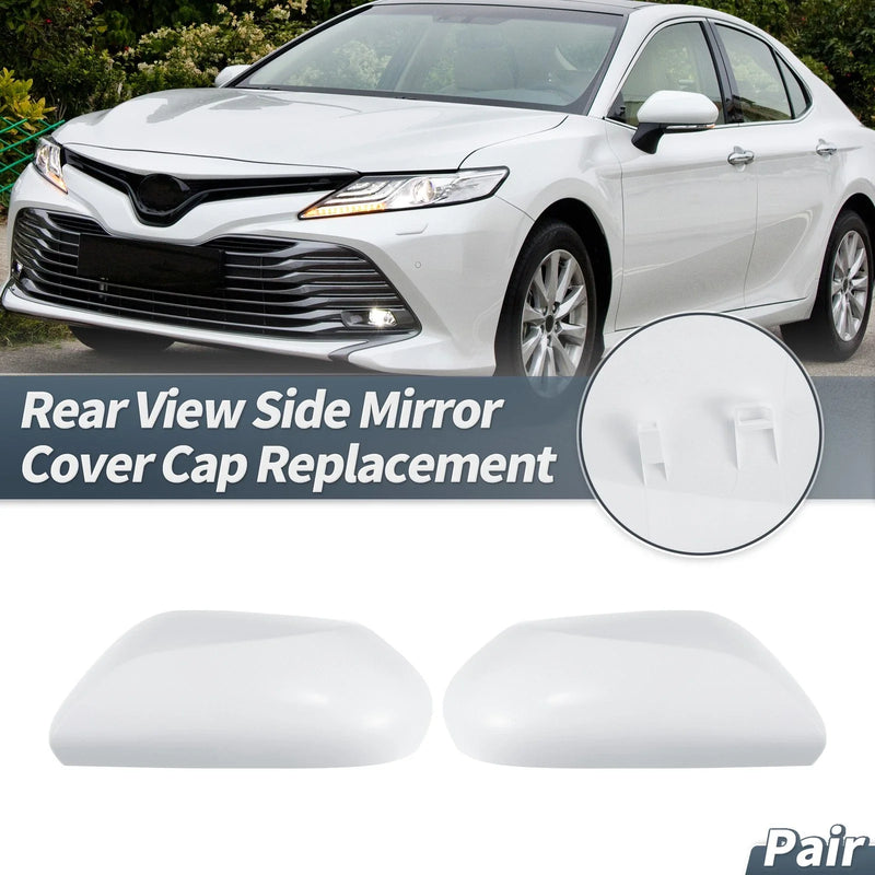 Toyota Camry Pair / Rearview Mirror Cover Cap White (2018–2021)
