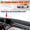 Toyota Camry Black Leather Dashboard Cover Pad Mat (2018–2023)