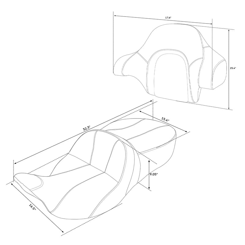 Harley Touring Road Glide Ultra Driver Passenger Seat Backrest (2014-2023)