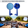 Bikes M8/M10 Motorcycle Rear View Mirrors Handlebar Blue Aluminum