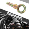 Motorcycle Bronze Tone M12x1.5 Banjo Bolt Kit with Copper Washers