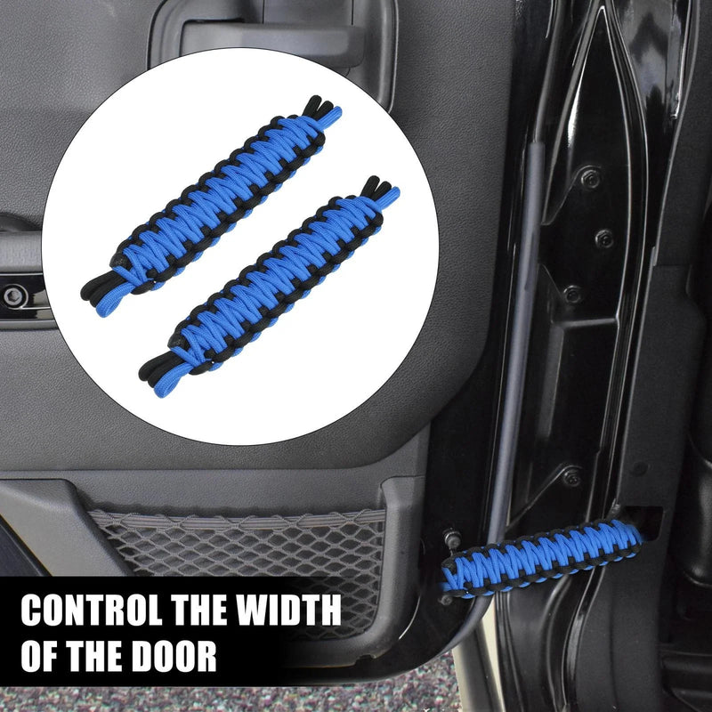 Wrangler TJ JL (1987-2021) Black Blue Nylon Door Limiting Check Straps