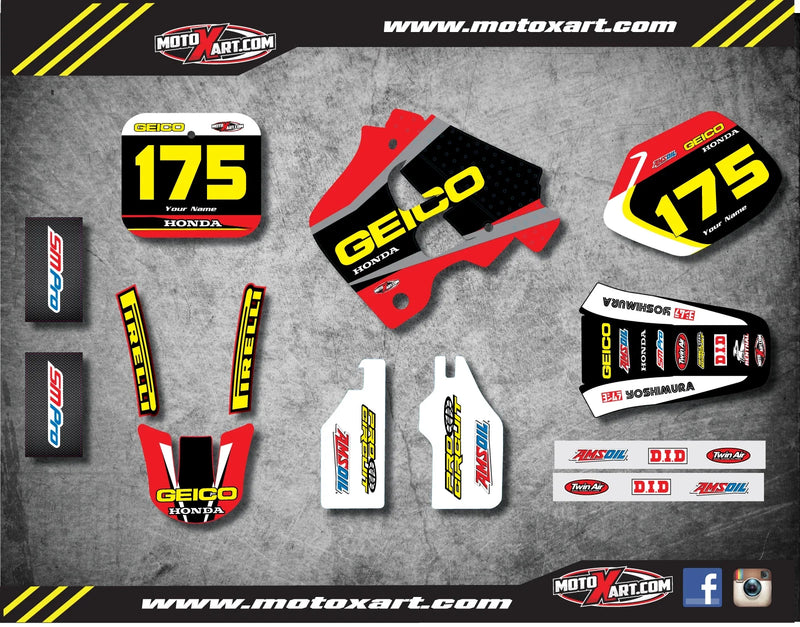 Honda CR 125 (1991-1992) - SONIC Style Decals Full Custom Graphic Kit